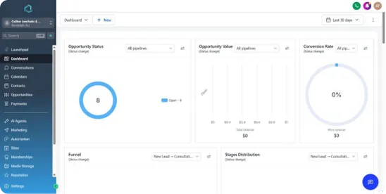 a real HighLevel dashboard