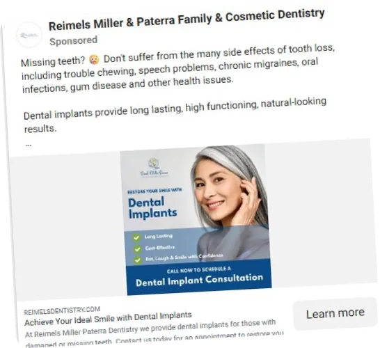 a real service ad (Meta Ad Library)