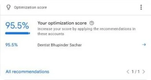 Google Ads optimization score