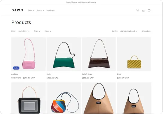 grid-only category page