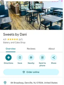 Sweets by Dani on Google Maps