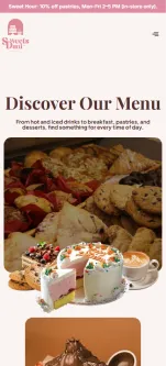 sweetsbydanibakery.com/menu on mobile