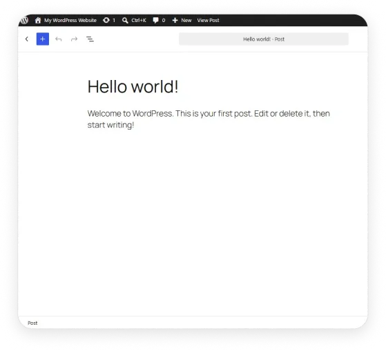 the WordPress editor