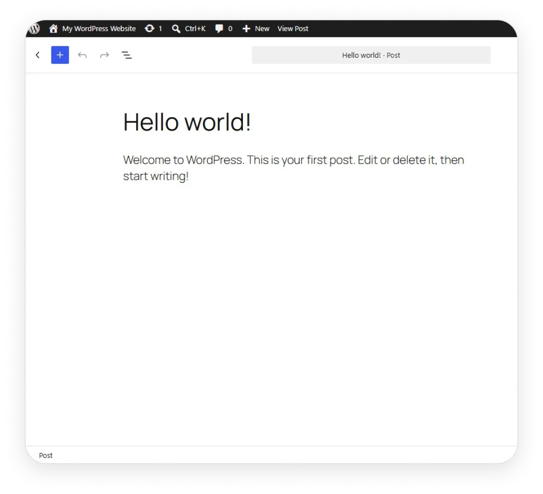 the WordPress editor