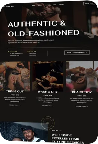 Website design: barber