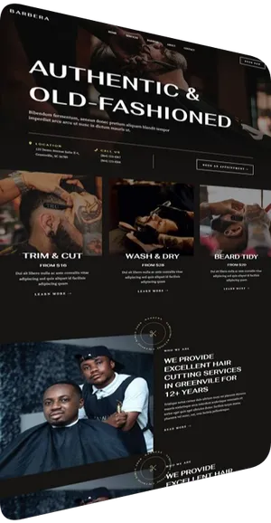 Website design: barber