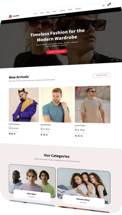 Website design: clothing