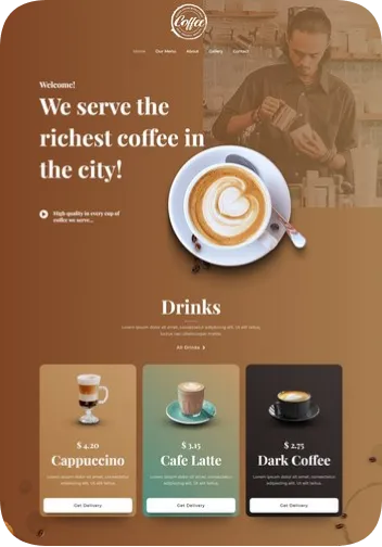 Website design: coffee