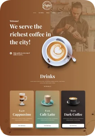 Website design: coffee